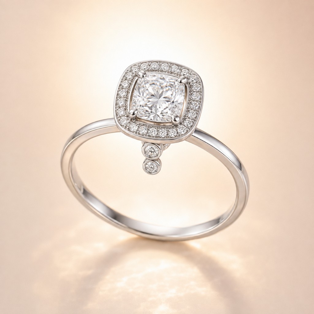Bague Halo Goutte